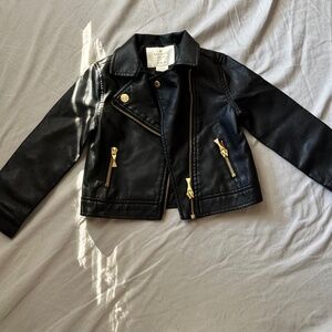 Kate Spade Toddler Black Moto Jacket 24M Gold Hardware